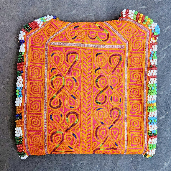 Kuchi Embroidered Pouch Wallet Central Asian Handmade Multi-Color Beads - Picture 11 of 11